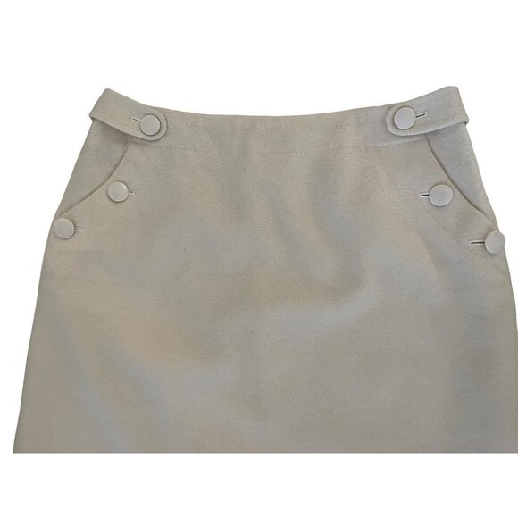 J crew womens skirt size 2 wool/cashmere off white 28 waist 28 hip 22 long - Picture 3 of 6